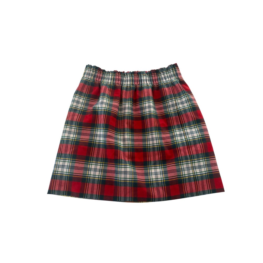 J.Crew Stewart Red Plaid Elastic Waist Mini Skirt with Pockets 4